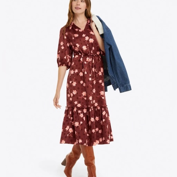 DRAPER JAMES Martina Popover Midi In Magnolia Dot Floral Size Medium - Picture 15 of 16